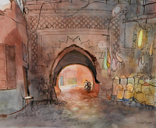 thumbnail lucinda rogers drawing Marrakech Archway Medina