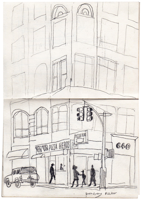lucinda rogers pencil drawing sketchbook new york city